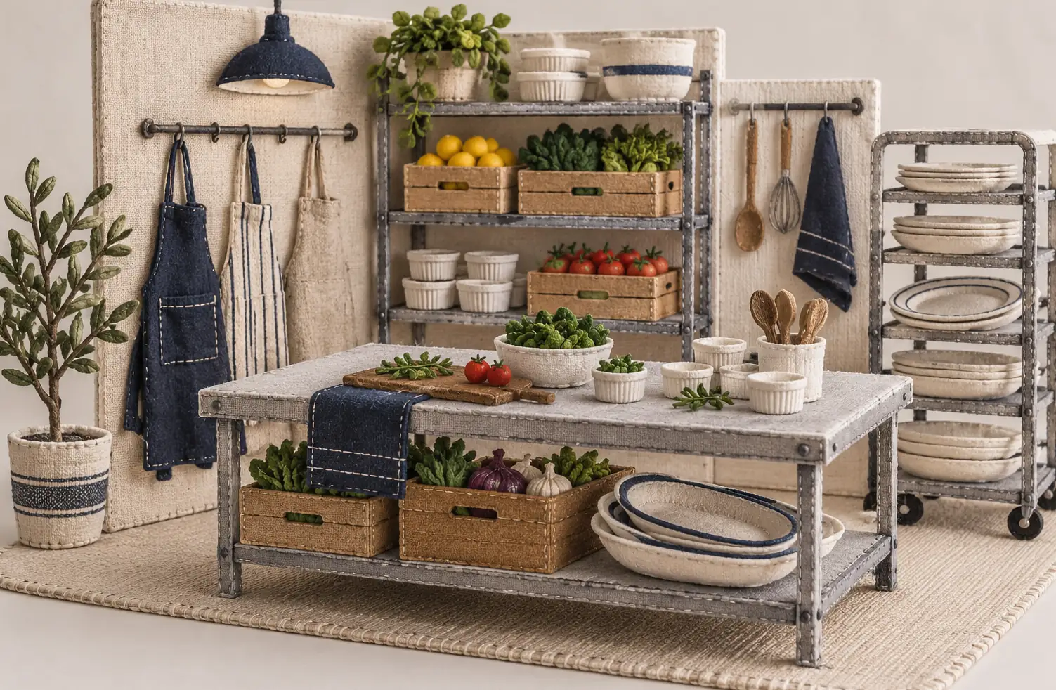 Illustration of catering businesses and their working space